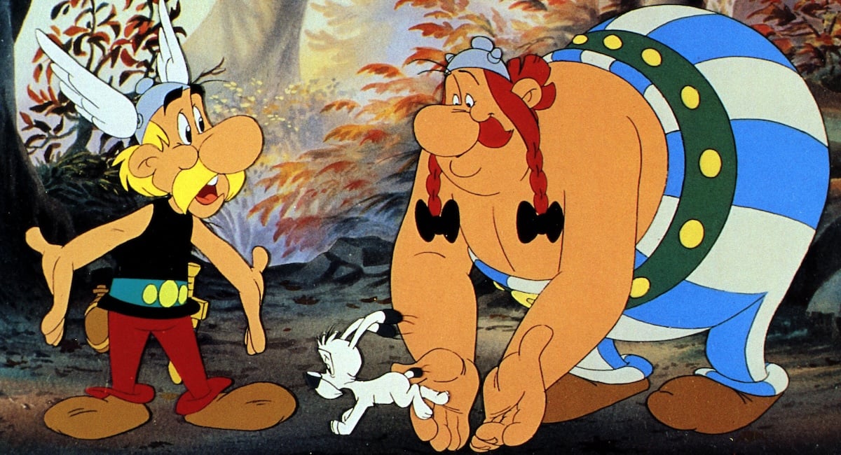 K35YX0 Asterix in Amerika aka Asterix Conquers America aka Asterix erobert Amerika aka Asterix et les indiens COPYRIGHT: EXTRAFILM L-R, ASTERIX, IDEEFIX, OBELIX   ASTERIX IN BRITAIN aka ASTERIX CHEZ LES BRETONS ASTERIX, DOGMATIX, OBELIX Asterix in Amerika (GER 1994) aka Asterix Conquers America aka Asterix erobert Amerika aka Ast鲠    Date: 1986